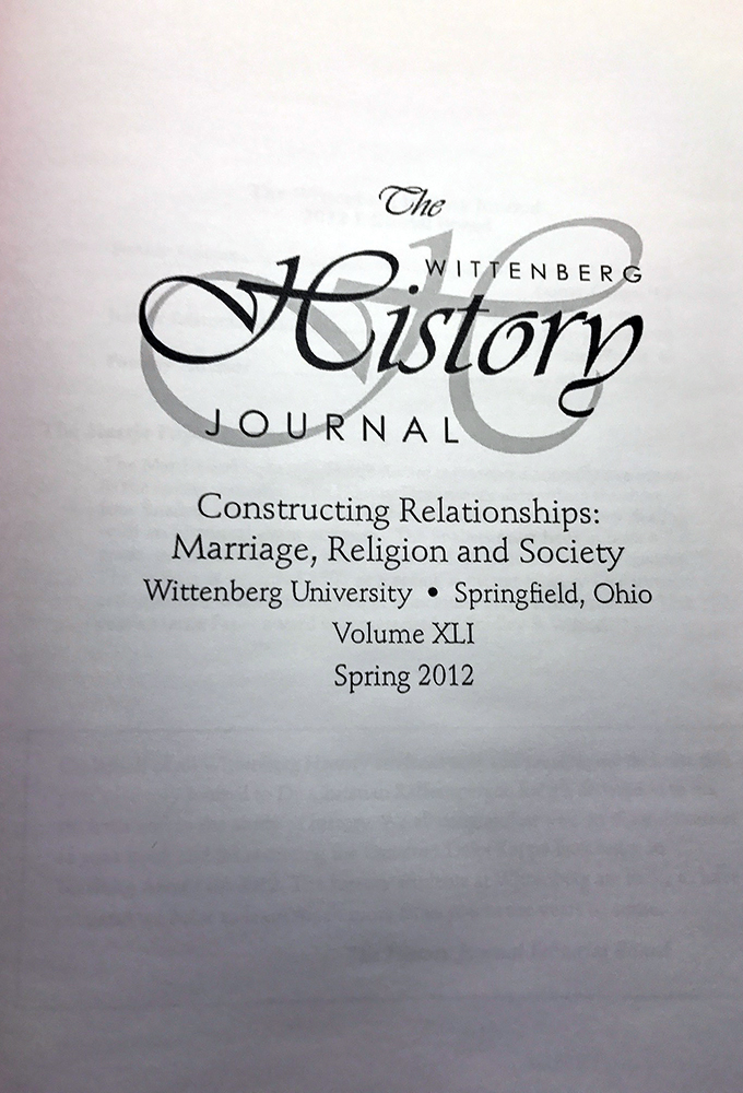 2012 History Journal Cover