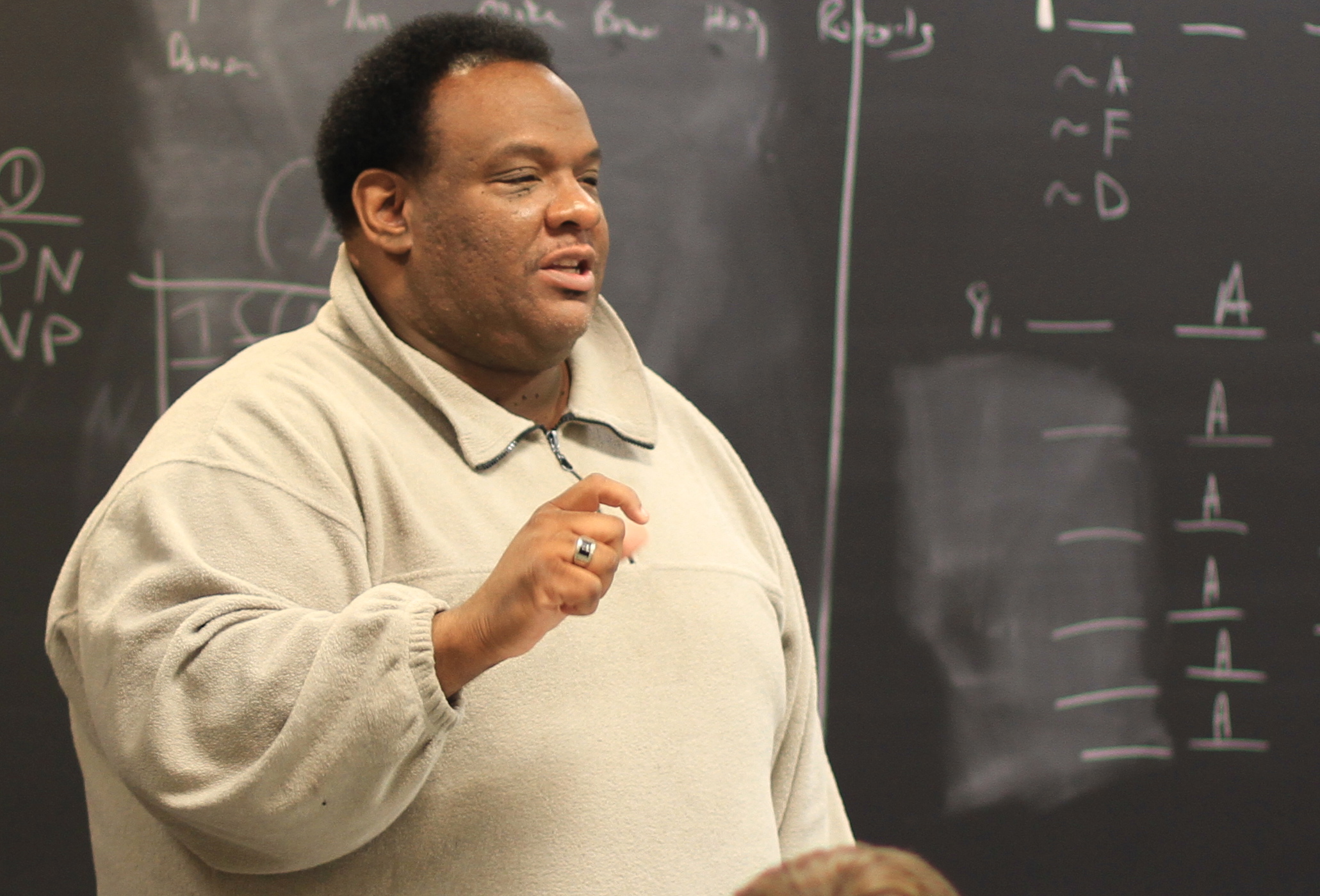 Dr. Bailey Feb'12 Dr. Julius Bailey in logic class, February 2012