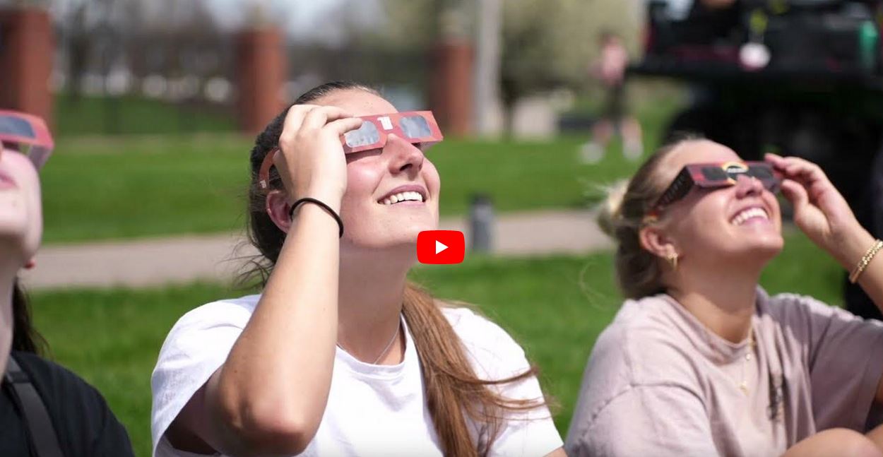 Wittenberg Student Viewing the Eclipse