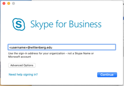 Skype for Business (MacIntosh)