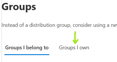 Groups I Own