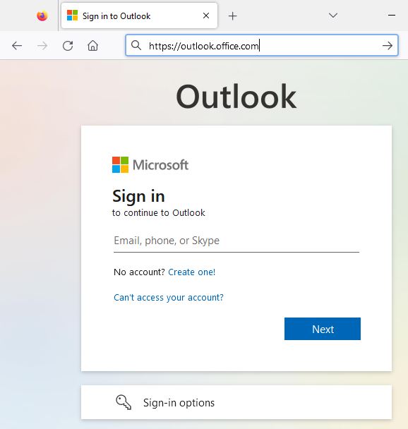 Outlook sign in