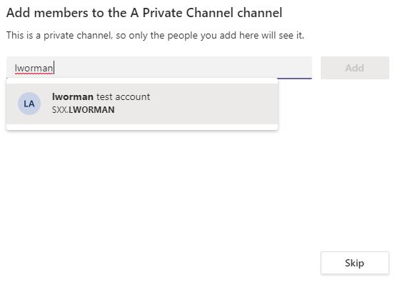 Add Channel Private