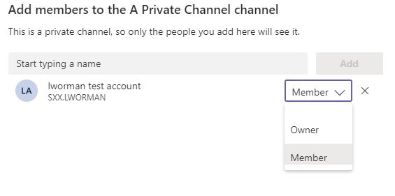 Add Channel Private