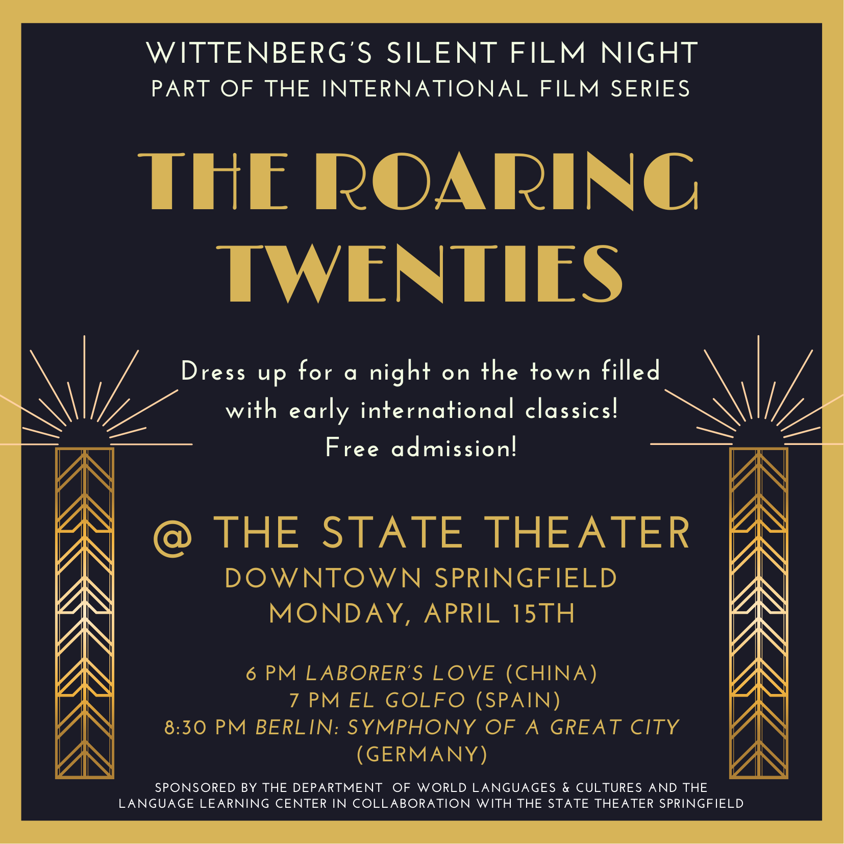 Roaring Twenties Movie Night Flyer