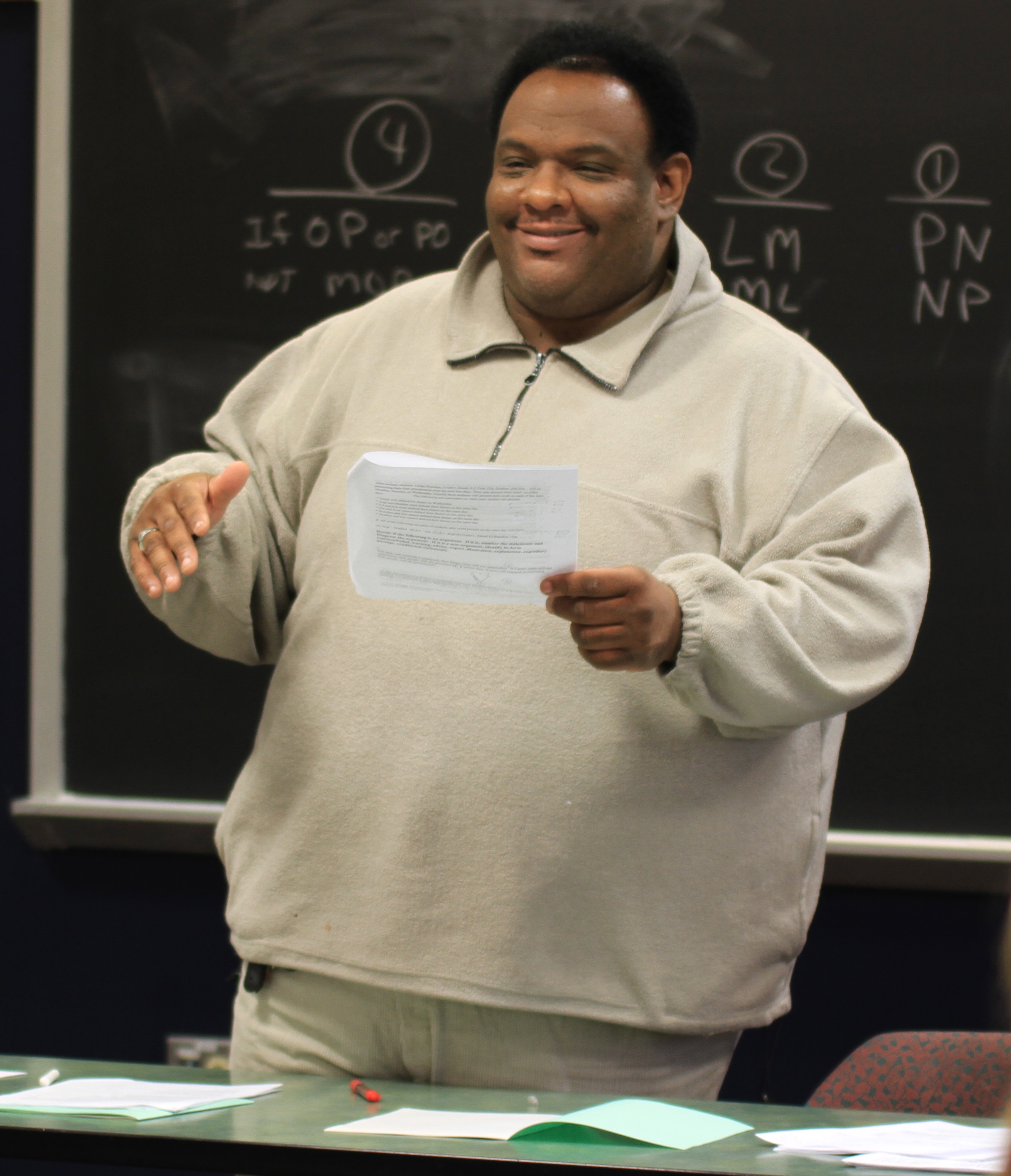 Dr. Julius Bailey in logic class, February 2012