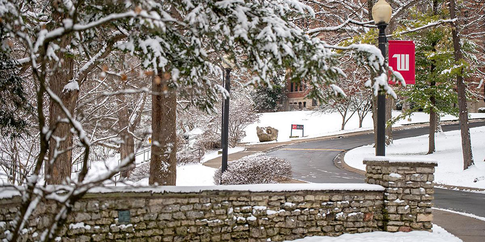 Snowy Campus Scene