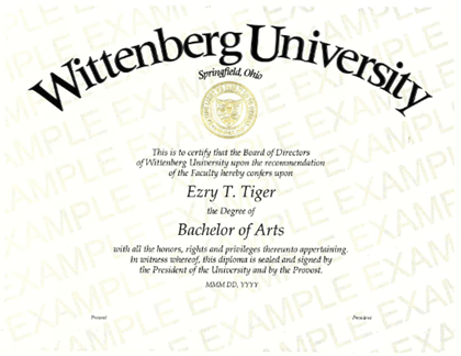 Sample Wittenberg Diploma