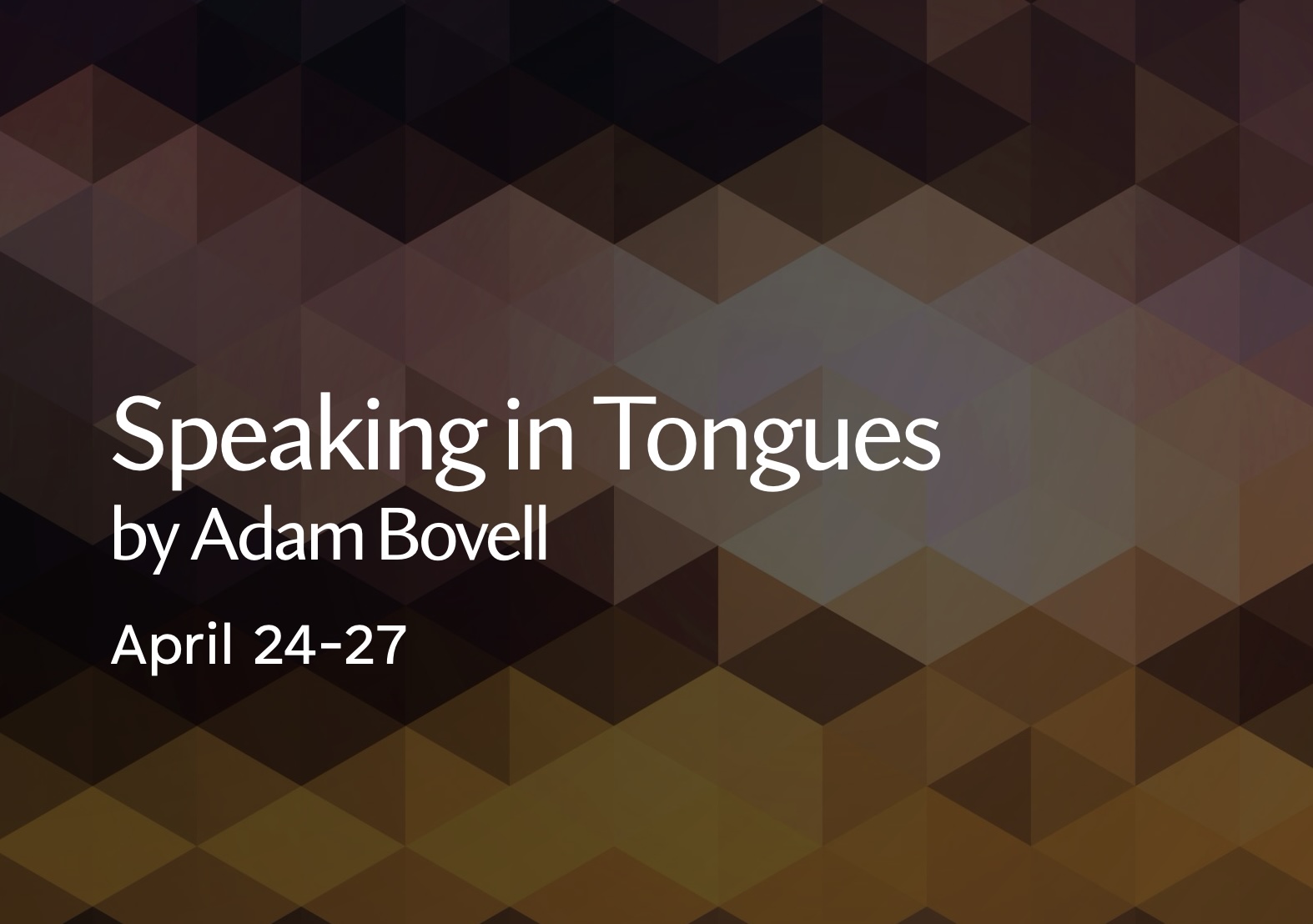 Speaking In Tongues Flyer