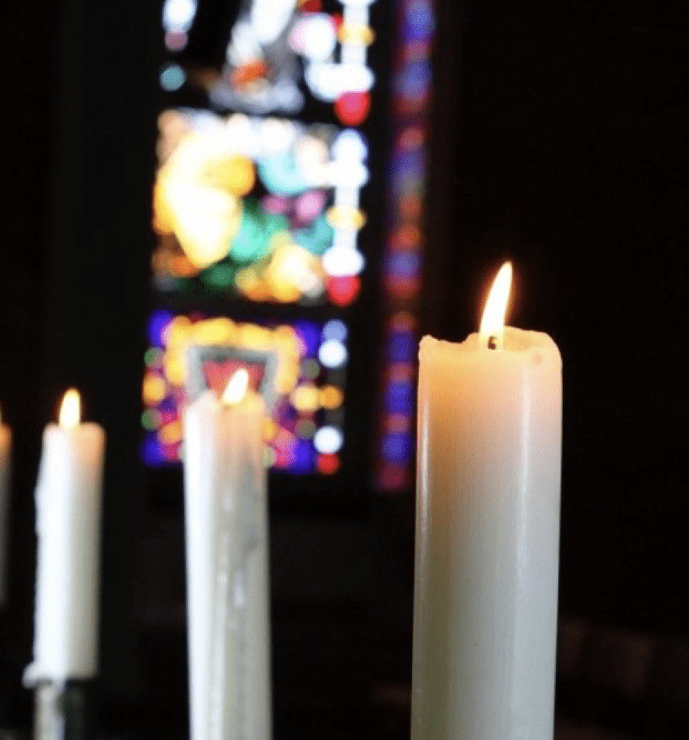Candles lit in Weaver Chapel