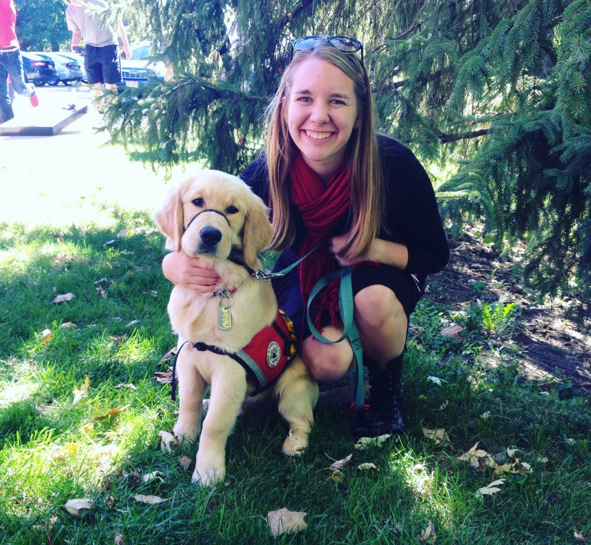 Stephanie Glass with her 4 Paws dog