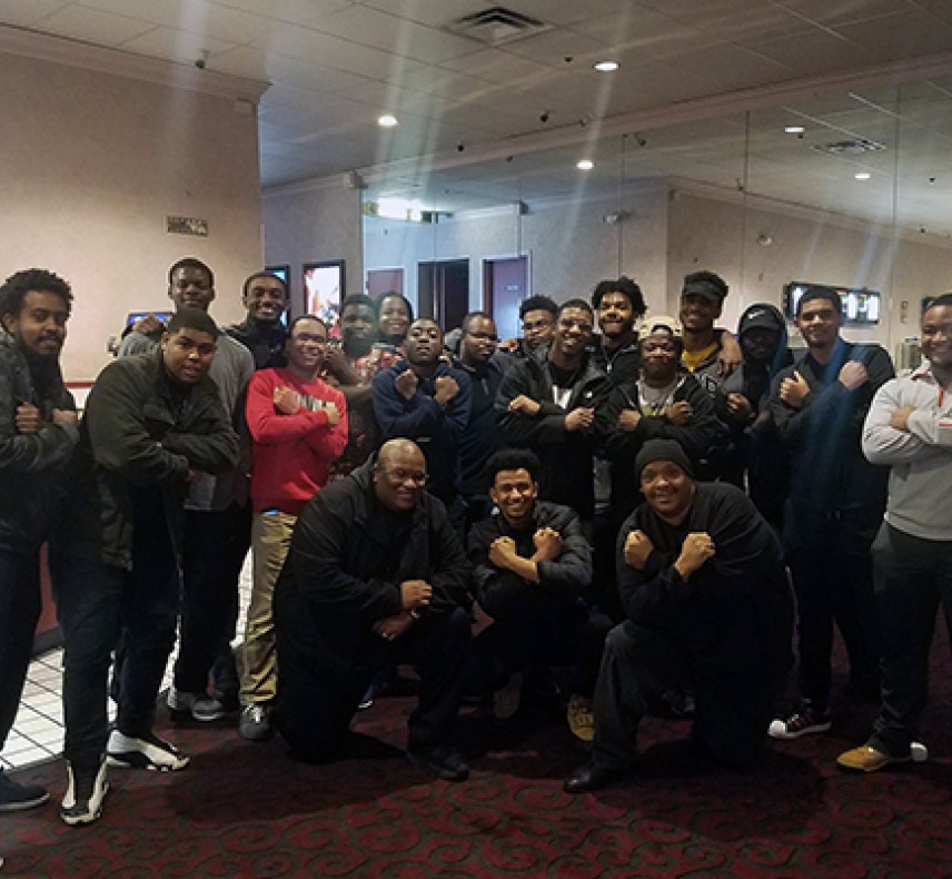 Students at Black Panther Screening