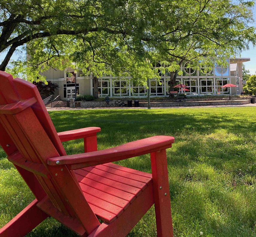Red Adirondack Chair Wittenberg Student Center