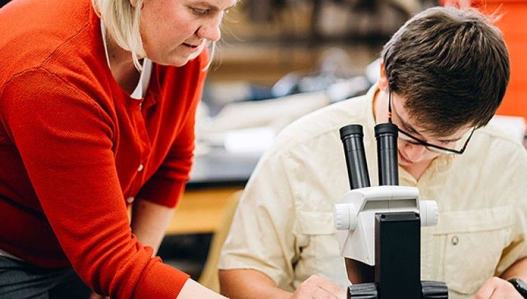 Faculty and Student in Lab