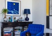 Home office with Scott's dachshund, Bailey