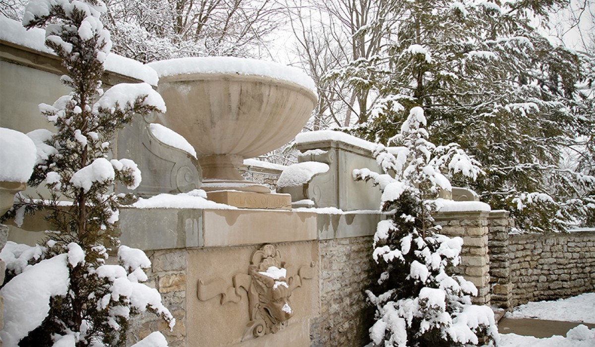 Fountain in the snow