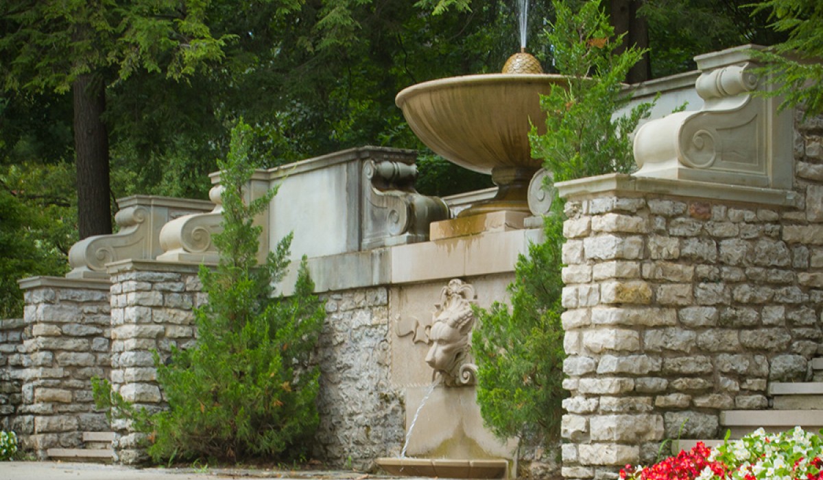 Fountain in the spring