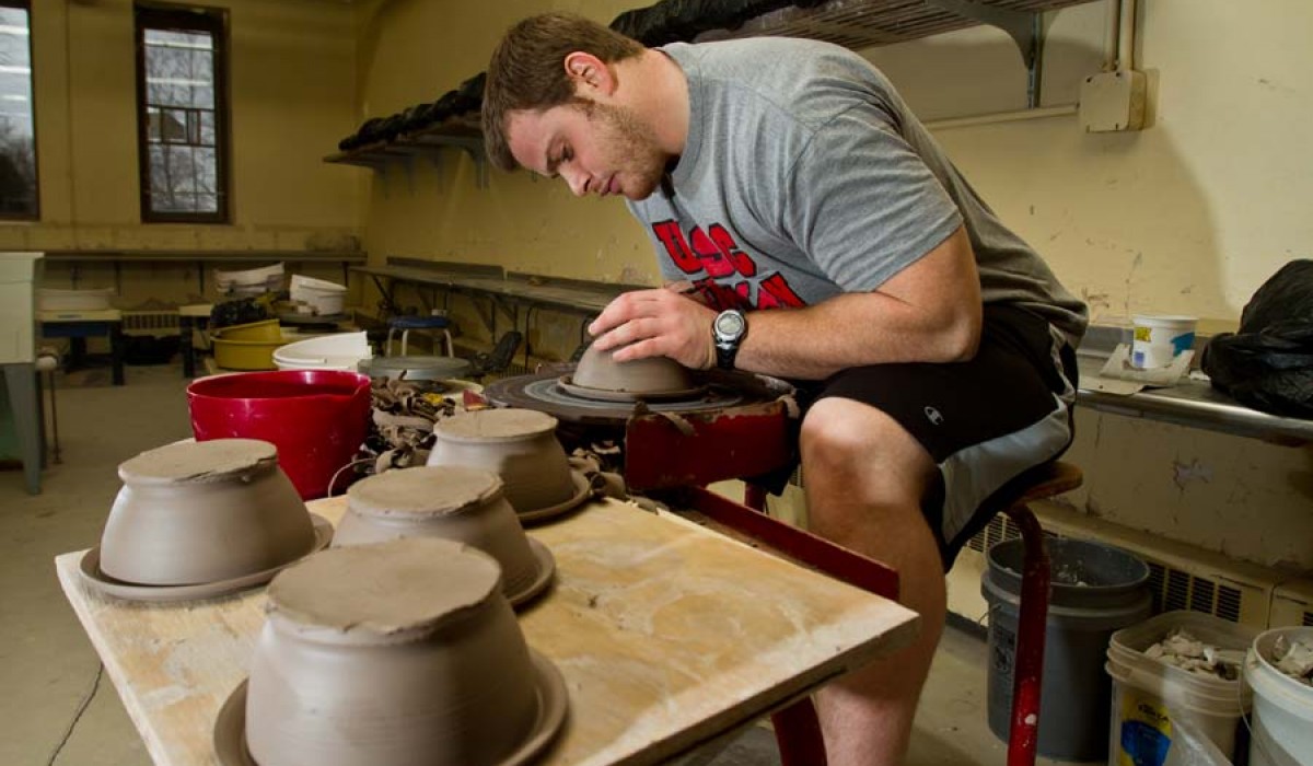 Students working in Koch Hall