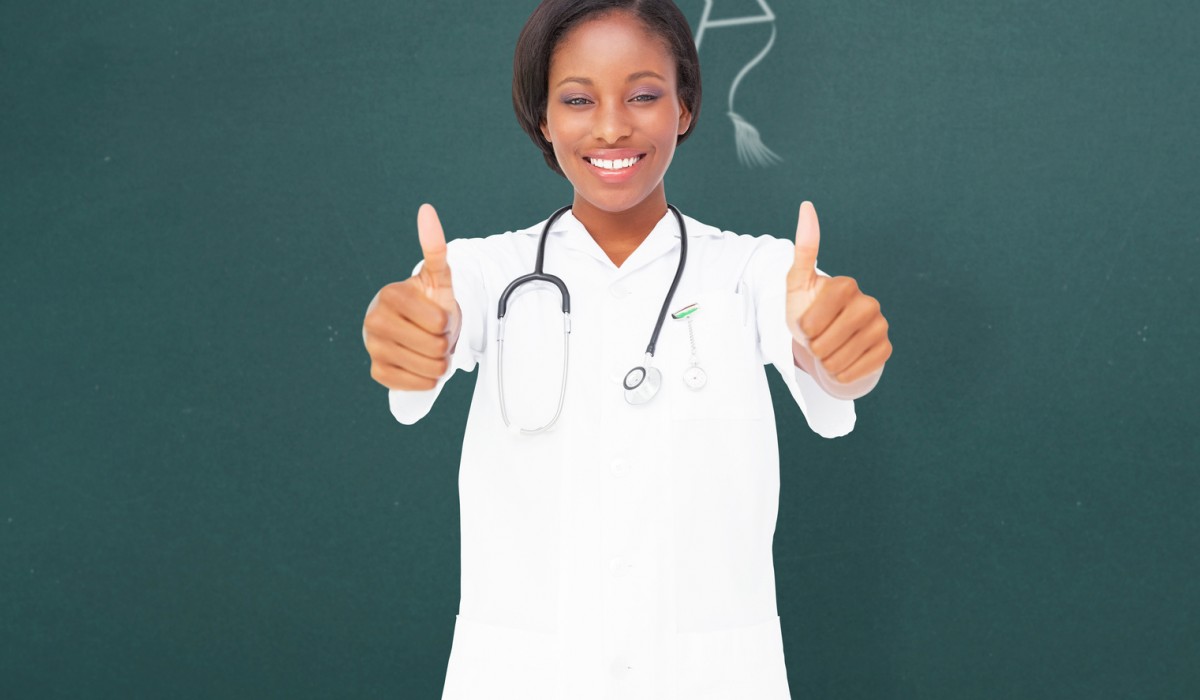 Nurse giving a thumbs up