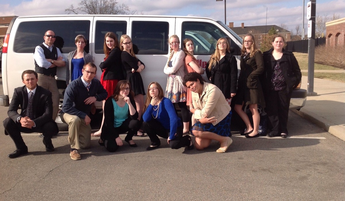 Writing Center students outside a Witt van