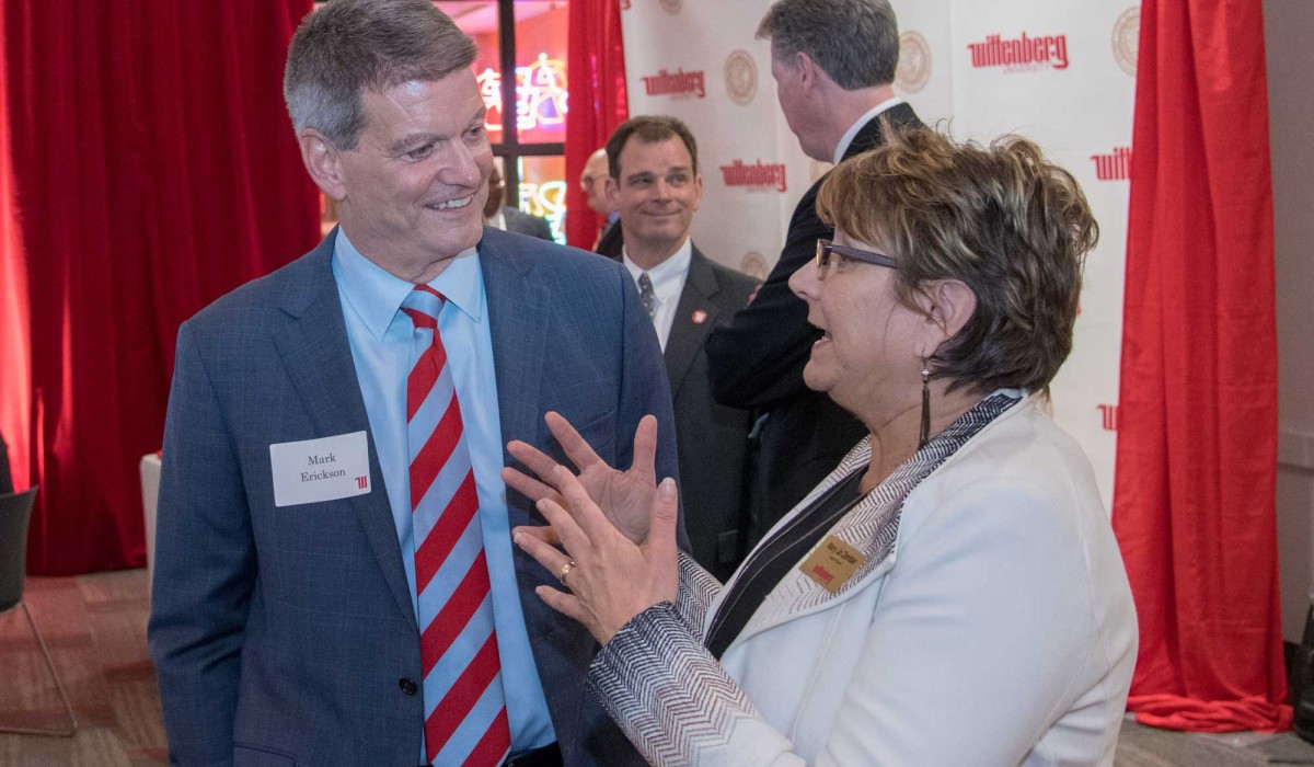 Former President Mark Erickson and Interim Provost Mary Jo Zembar