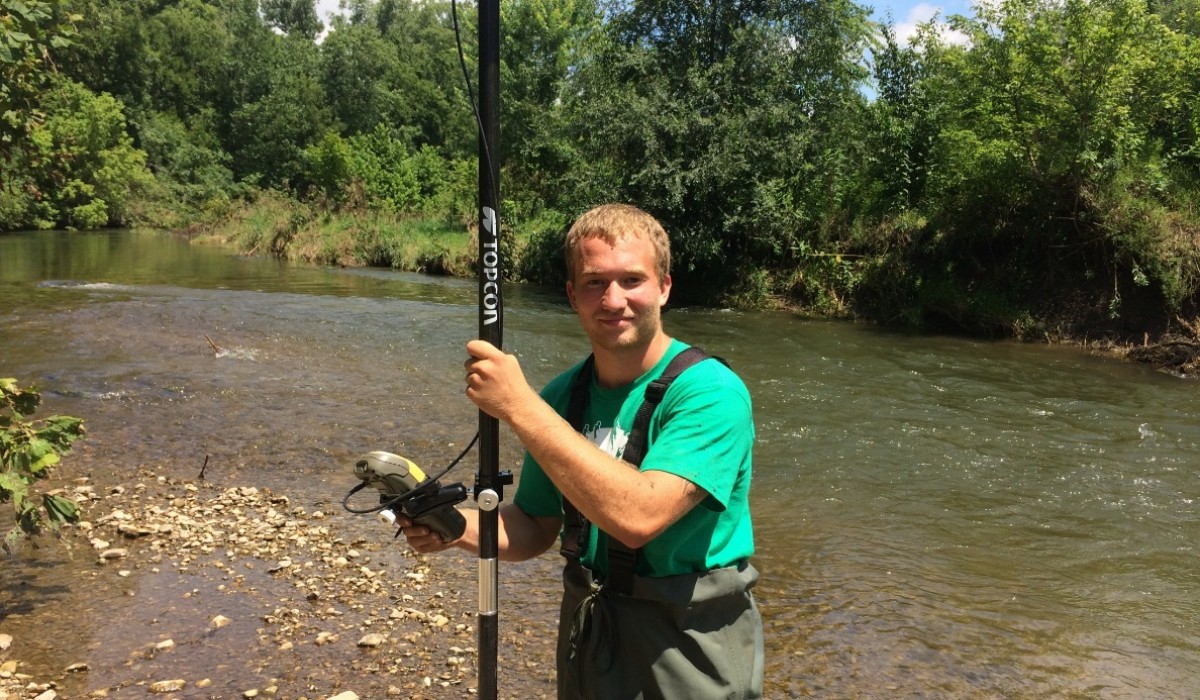 Student in the field