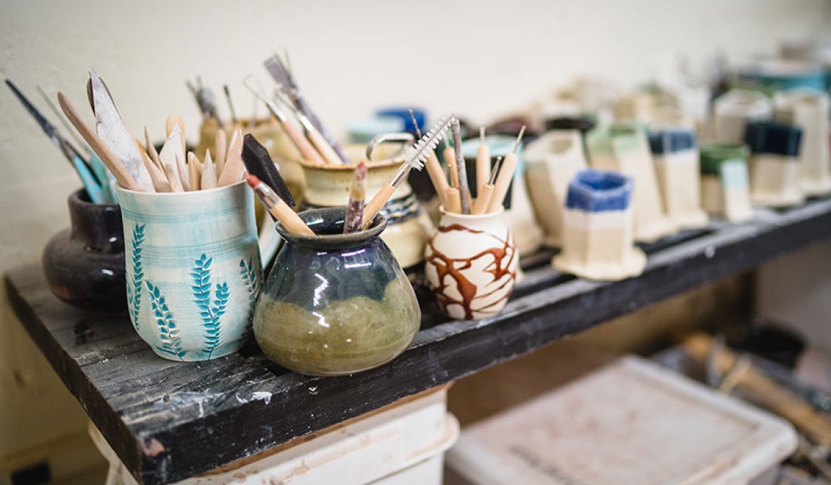 Students at work in the Art Department