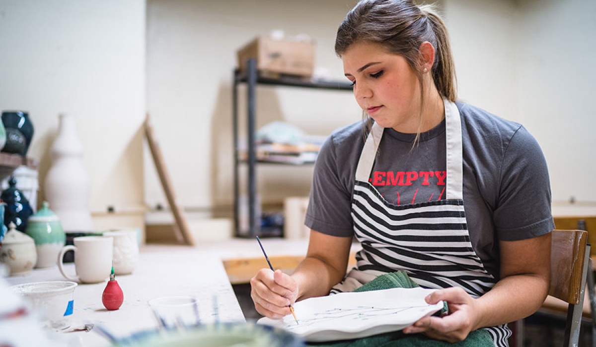 Students at work in the Art Department