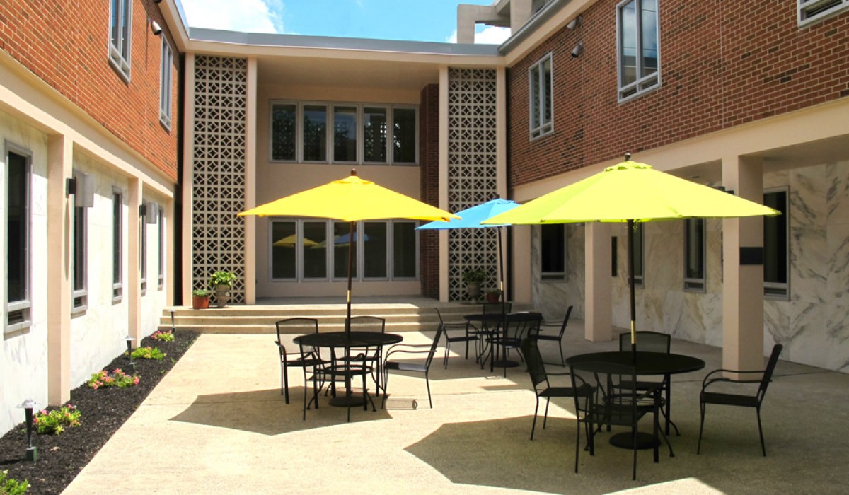 Krieg Hall courtyard