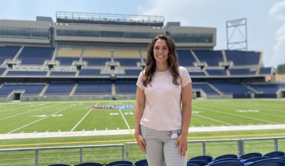 Katie Hiestand ’22 at Tom Benson Hall of Fame Stadium