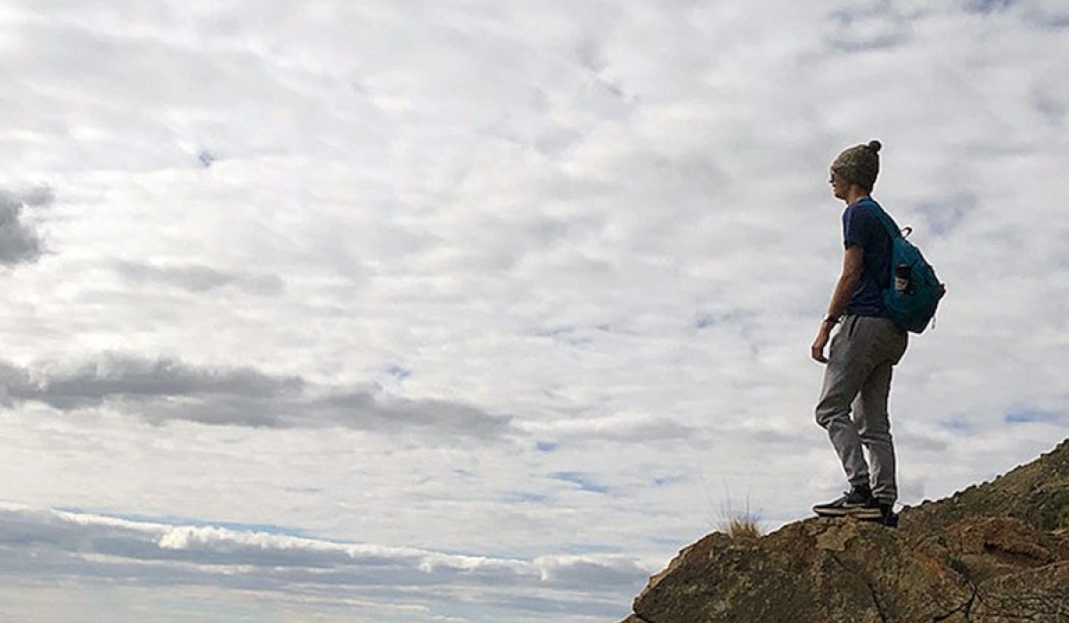 Wittenberg Student on Lesotho Hilltop