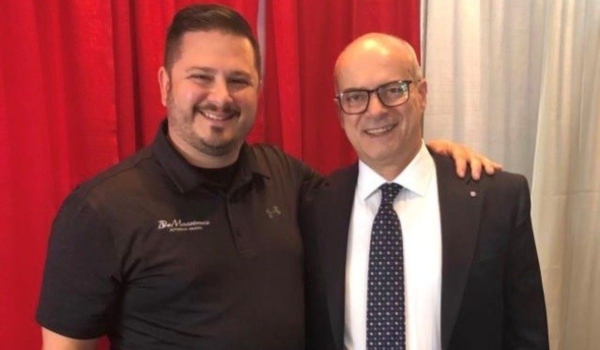 Mike De Massimo ’99 with the president of Molise, Italy