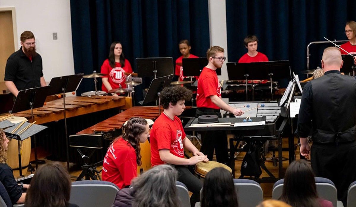 Percussion Students with Instructors