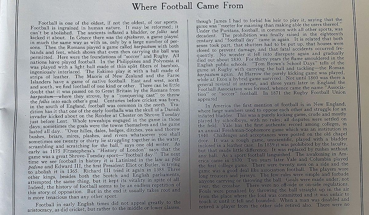 1923 Game Program Page