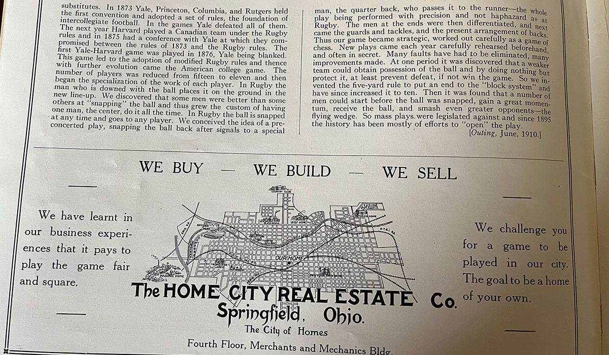 1923 Game Program Page