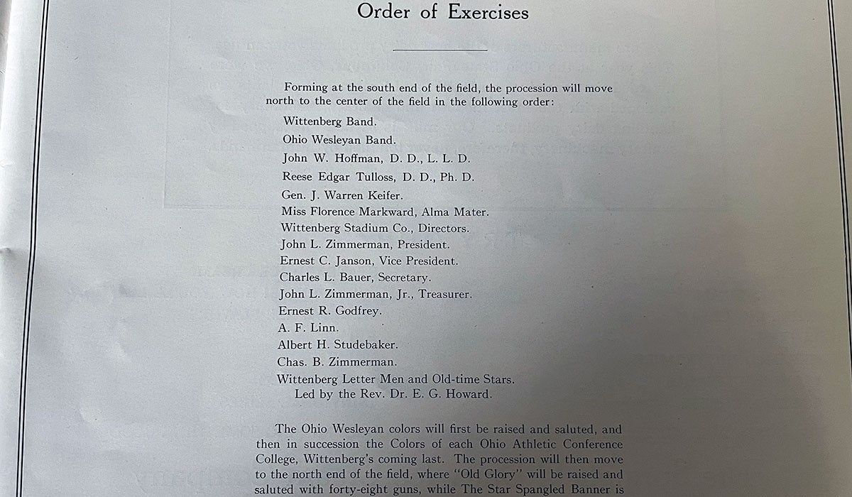 1923 Game Program Page