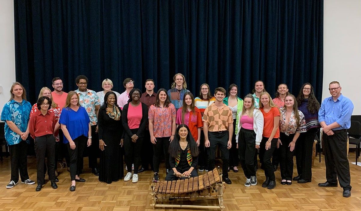 Percussion Students with Instructors