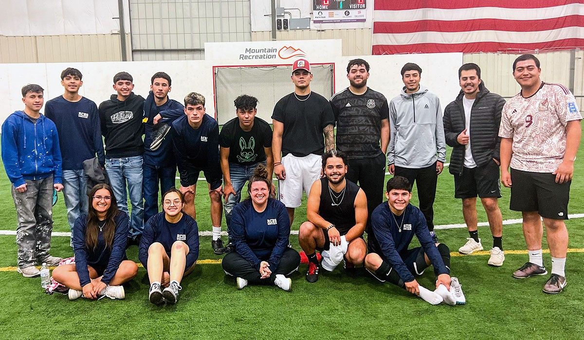 Jordan Bamberger and students in the Red Canyon High School soccer program