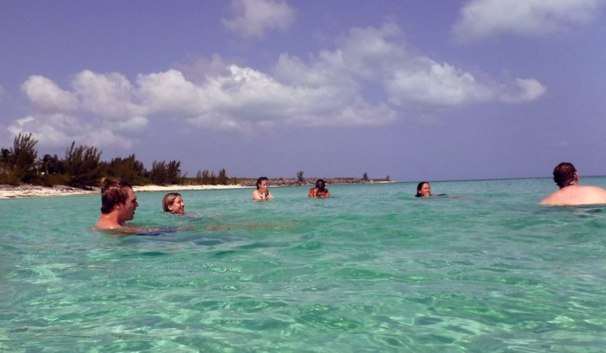 Students swimming in Graham's Harbour