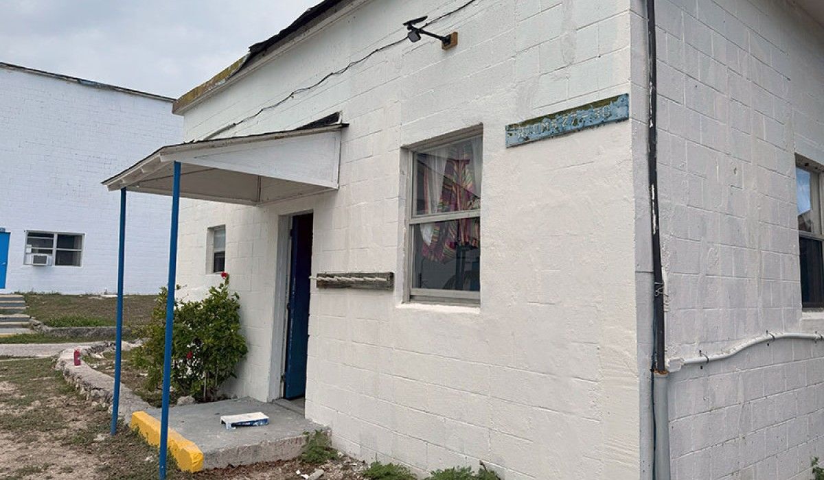 the newly painted building