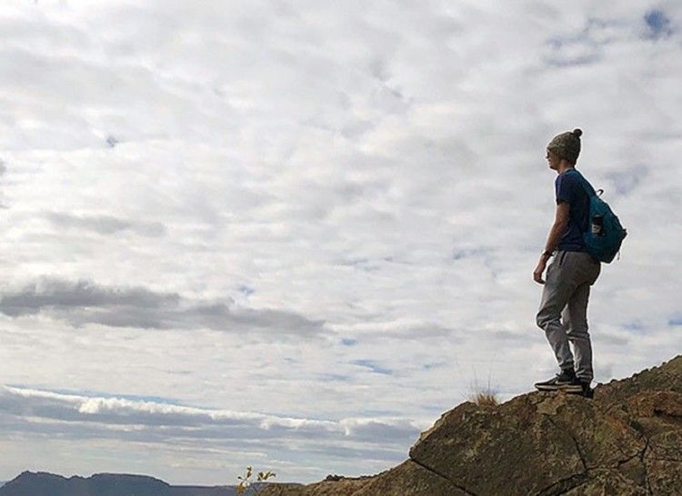 Wittenberg Student on Lesotho Hilltop