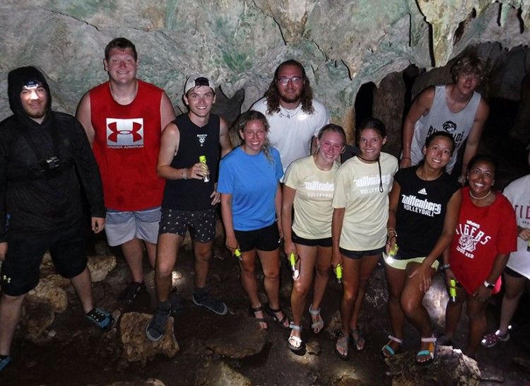 Students in Lighthouse Cave