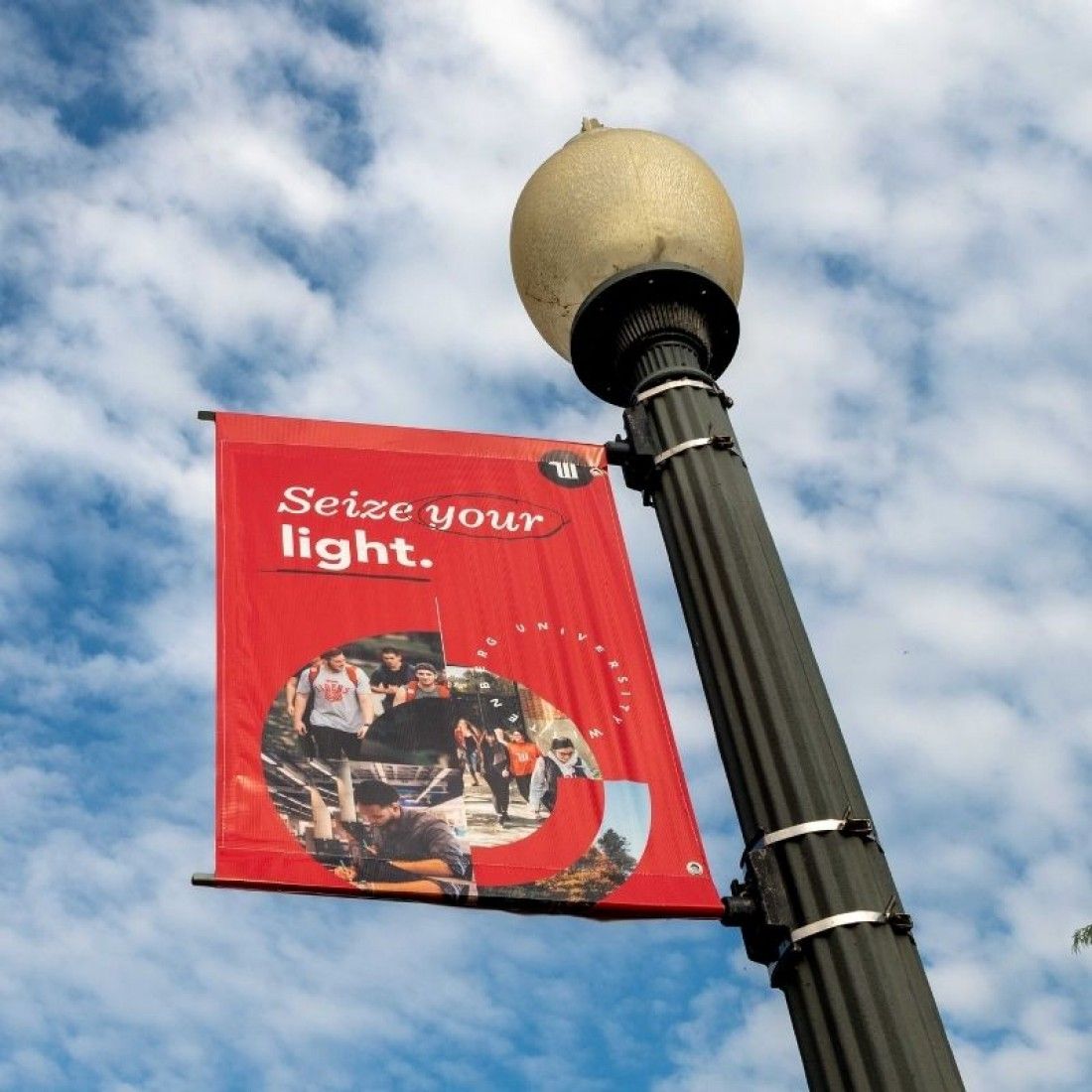 light pole banner seize your light